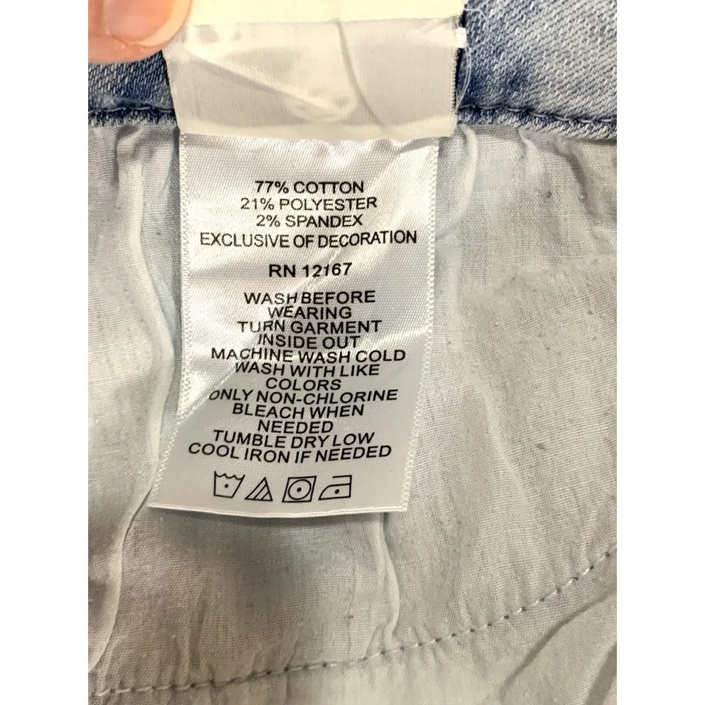 Laurie Felt Jeans Womens 8 29X26 Daisy‎ Denim Slim Crop Raw Hem Light Wash